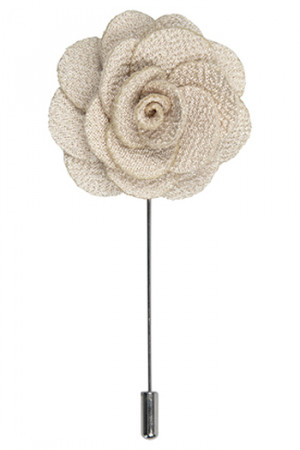 Rose beige lapel pin