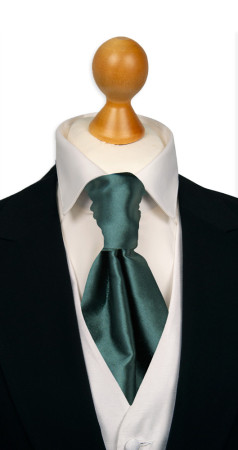 SATIN JUNIPER GREEN sidottu plastron