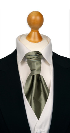 SATIN MOSS GREEN sidottu plastron