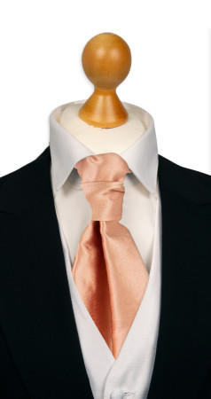 Satin Peach Pink sidottu plastron