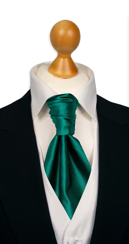SATIN PERSIAN GREEN sidottu plastron