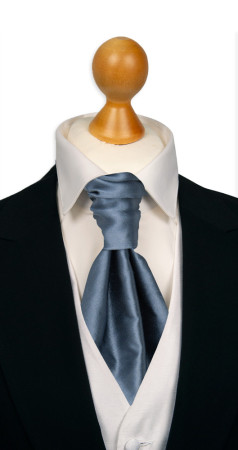 SATIN SLATE BLUE sidottu plastron
