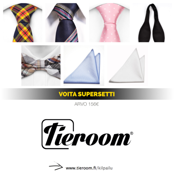 Voita SUPERSETTI kravatteja, rusetteja ja taskuliinoja